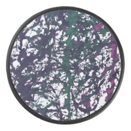 Paars, Groen, Roze, Marmer Kunstwerk Hockey Puck