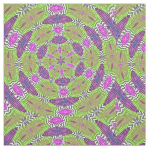 Paars groen roze Zebra cirkelpatroon Stof