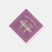 Paars-groene 17e verjaardag of enige leeftijd servet (Hoek)