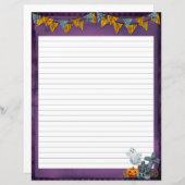 Paars Halloween Briefpapier gelinkt papier (Voorkant / Achterkant)