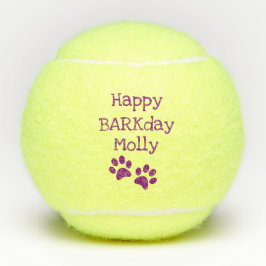Paars Happy Barkday Birthday Pet Dog Speelgoed Tennisballen