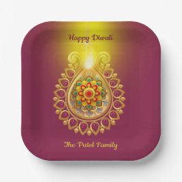 Paars Happy Diwali Paper Bord