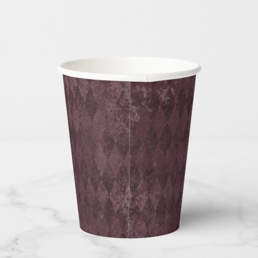 Paars Harlequin Pattern Papieren Bekers (Rechts)