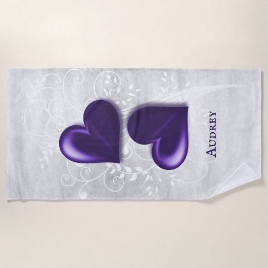 Paars hart Aangepaste keuken Strandlaken (Voorkant)