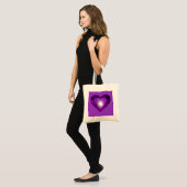 Paars hart canvas tas paars (Voorkant (model))