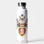 Paars hart dan koper vacuüm geïsoleerd uit vacuüm waterfles (Links)