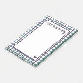 Paars Hart Gingham Post-it® Notes (Schuin)
