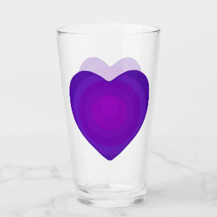 Paars hart Glass Glas