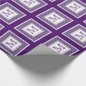 Paars hart: Monogram pakpapier (Hoek)