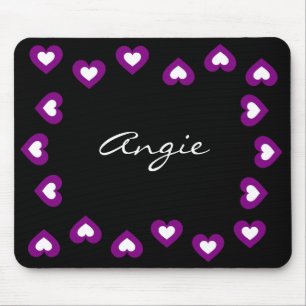 Paars hart Persoonlijke Valentijn Mousepad Muismat