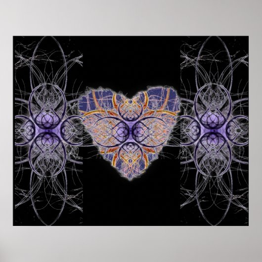 Paars hart poster (Voorkant)