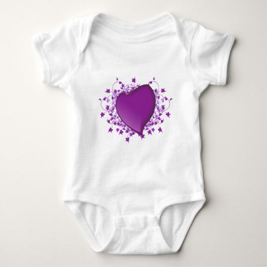 Paars hart romper (Voorkant)