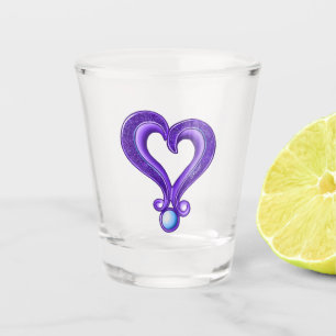 Paars hart Shot Glas