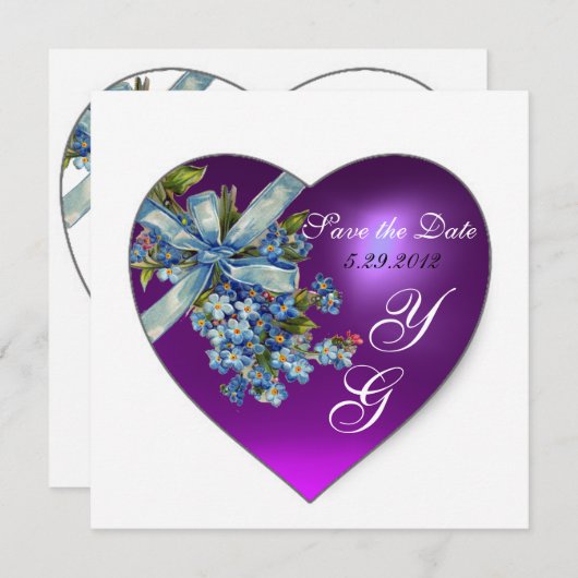 PAARS HART VERGEET-MIJ-NIETJE MONOGRAM Wit Kaart (Voorkant / Achterkant)