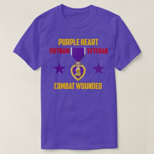 Paars hart Vietnam Veteranenvrijheid T-shirt (Design voorkant)