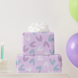 paars hartpatroon cadeaupapier