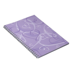 Paars hartpatroon notitieboek