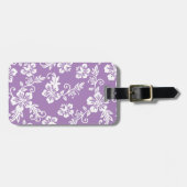 Paars Hawaiian Print Bagagelabel (Voorkant horizontaal)