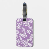 Paars Hawaiian Print Bagagelabel (Achterkant verticaal)