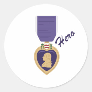 Paars Heart Hero Ronde Sticker