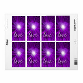Paars Heart-label 'liefde' Etiket (Full Sheet)