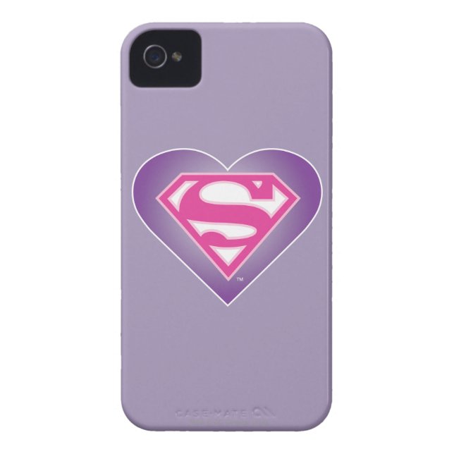 Paars Heart S-Shield Case-Mate iPhone Case (Achterkant)