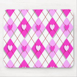Paars Hearts Argyle Muismat
