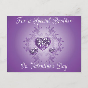 Paars Hearts Brother Valentijn Briefkaart