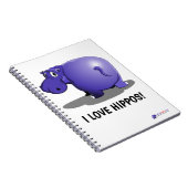 Paars Hippo Notitieblok Notitieboek (Rechterzijde)