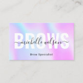 Paars holografisch microblaadsprekeraar visitekaartje (Voorkant)