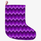Paars Hombre Large Chevron ZigZag Pattern Grote Kerstsok (Voorkant)