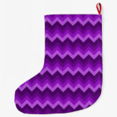 Paars Hombre Large Chevron ZigZag Pattern Grote Kerstsok (Achterkant)