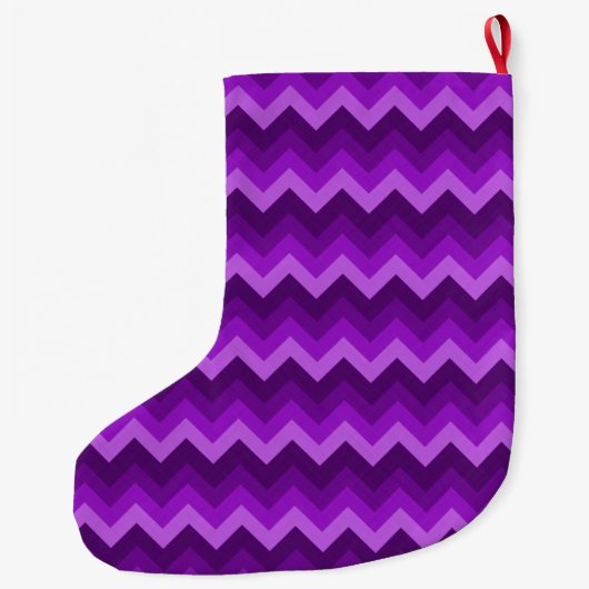 Paars Hombre Large Chevron ZigZag Pattern Grote Kerstsok (Achterkant)