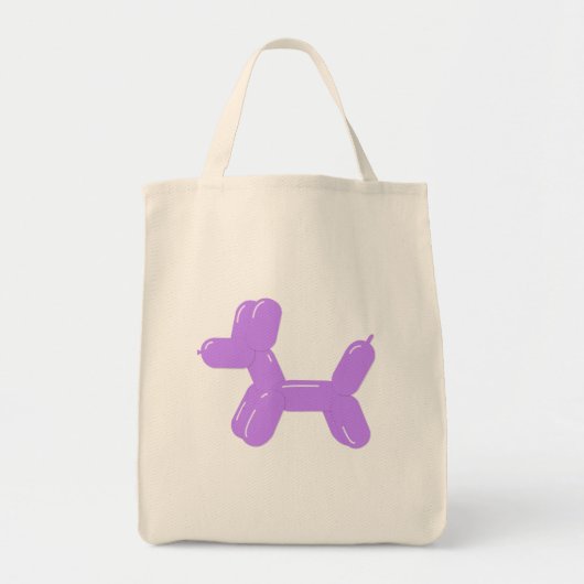 Paars hond ballondier tote bag (Voorkant)
