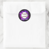 Paars honkbal; Softball Ronde Sticker (Tas)