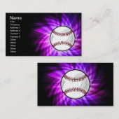 Paars honkbal; Softball Visitekaartje (Voorkant / Achterkant)