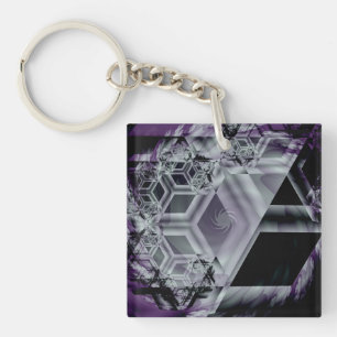 Paars-Hue AcrylSleutelhanger Sleutelhanger