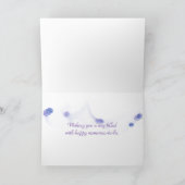 Paars hydrangea lijst voor verjaardag kaart (Binnen)