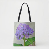 Paars Hydrangea Tote Bag (Voorkant)