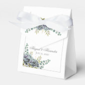 Paars Hydrangeas Eucalyptus Favor Box Bedankdoosjes (Voorkant Zijde)