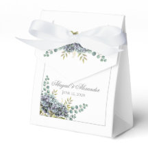 Paars Hydrangeas Eucalyptus Favor Box