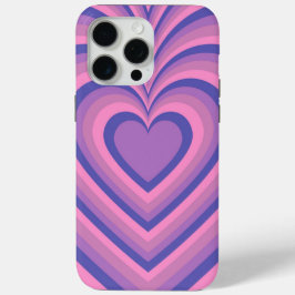 Paars Hypnotic Heart Love Patroon iPhone 15 Pro Max Hoesje