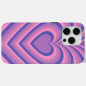 Paars Hypnotic Heart Love Patroon Case-Mate iPhone Case (Achterkant (horizontaal))