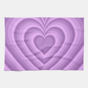 Paars Hypnotic Heart Love Patroon Theedoek