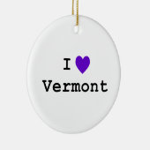 Paars I Love Vermont Keramisch Ornament (Rechts)