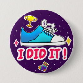 Paars ik deed het 3-inch badge ronde button 7,6 cm