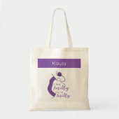 Paars, ik voel me knitty. tote bag (Voorkant)