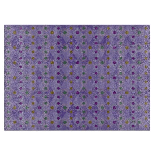 Paars in meerkleurige pokadots snijplank (Voorkant)