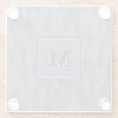 Paars Initiaal Monogram Leaf Pattern Elegant Glazen Onderzetter (Achterkant)