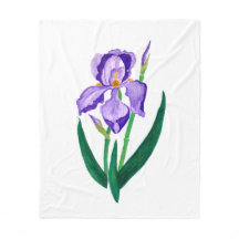 Paars Iris Fleece Blanket